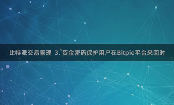 比特派交易管理  3. 资金密码保护用户在Bitpie平台来回时