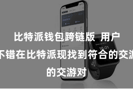 比特派钱包跨链版  用户皆不错在比特派现找到符合的交游对