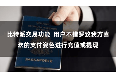 比特派交易功能  用户不错罗致我方喜欢的支付姿色进行充值或提现
