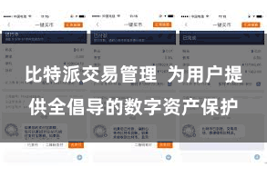 比特派交易管理  为用户提供全倡导的数字资产保护