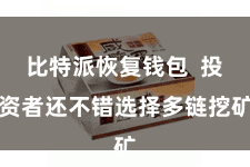 比特派恢复钱包  投资者还不错选择多链挖矿